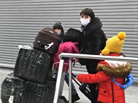 Сотрудники российского посольства в КНДР и члены их семей в аэропорту Шереметьево в Москве Сотрудники российского посольства в КНДР и члены их семей в аэропорту Шереметьево в Москве