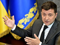 Президент Украины Владимир Зеленский беседует с журналистами в Киеве Президент Украины Владимир Зеленский беседует с журналистами в Киеве