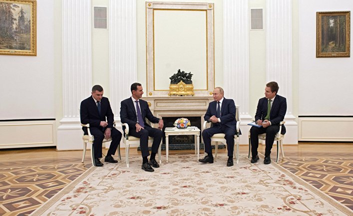 Встреча президента РФ В. Путина с президентом Сирии Б. Асадом