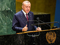 Президент Турции Тайип Эрдоган выступает на 76-й сессии Генеральной Ассамблеи в Штаб-квартире ООН в Нью-Йорке Президент Турции Тайип Эрдоган выступает на 76-й сессии Генеральной Ассамблеи в Штаб-квартире ООН в Нью-Йорке