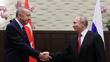 Президент РФ В. Путин провел переговоры с президентом Турции Р. Эрдоганом